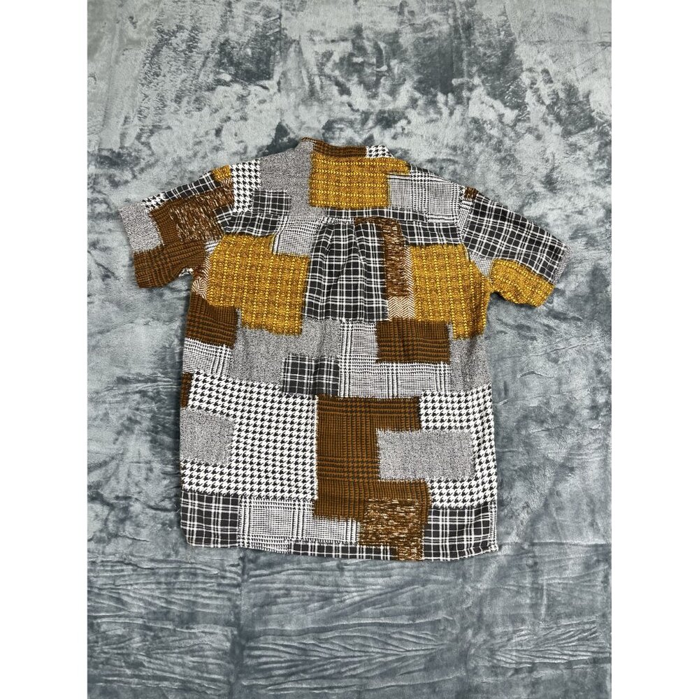 Misslook Womens Patchwork Short Sleeve Button-Up Shirt - Picture 6 of 9